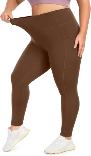 IUGA Buttery Soft Plus Size Leggings for Women No Front Seam Leggings with Pockets for Women Tummy Control Yoga Pants 3X 4X