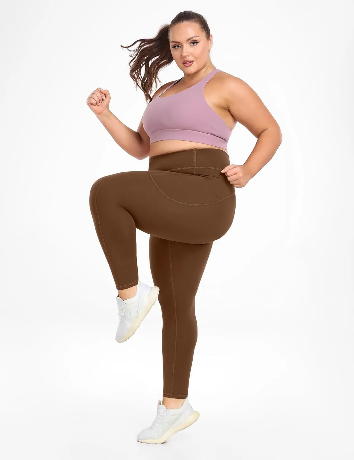 IUGA Buttery Soft Plus Size Leggings for Women No Front Seam Leggings with Pockets for Women Tummy Control Yoga Pants 3X 4X