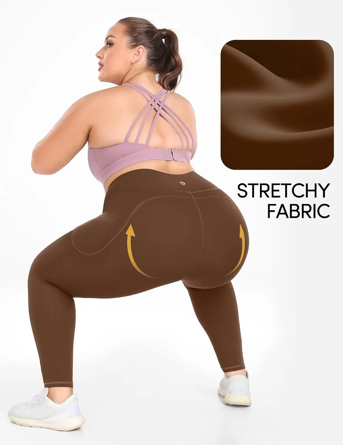 IUGA Buttery Soft Plus Size Leggings for Women No Front Seam Leggings with Pockets for Women Tummy Control Yoga Pants 3X 4X