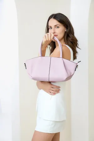 Jen & Co. Karen Mauve Dual Handle Baguette Bag  Convertible Crossbody Purse