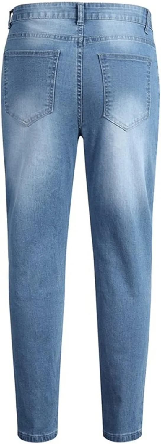 JEShifangjiusu Jeans for Men Slim Fit Denim Jeans Stretch Skinny Tapered Jean Pants Basic Casual Chino Trousers with Pockets
