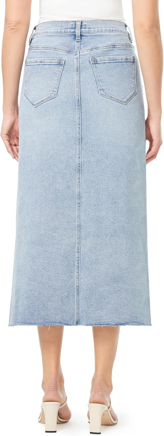 kensie Jeans for Women The High Rise Classic Calf Length Jean Skirt, Sizes 2-14