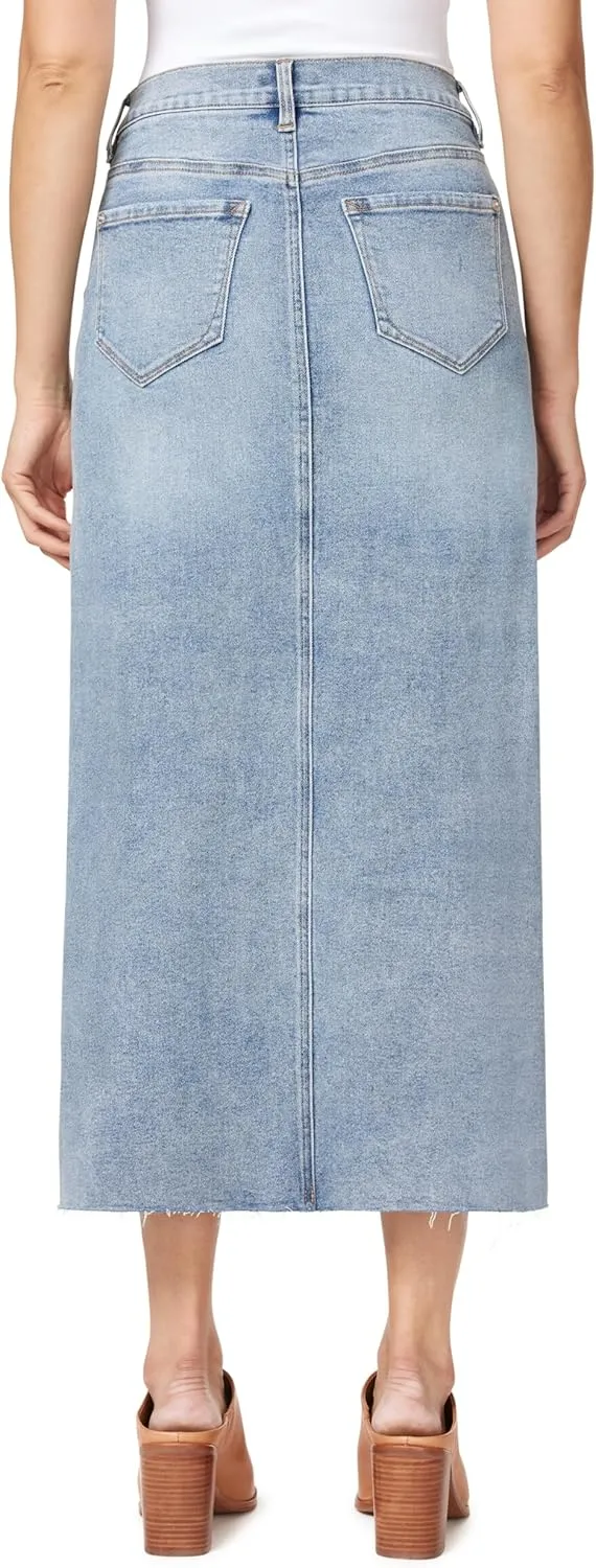 kensie Jeans for Women The High Rise Classic Calf Length Jean Skirt, Sizes 2-14
