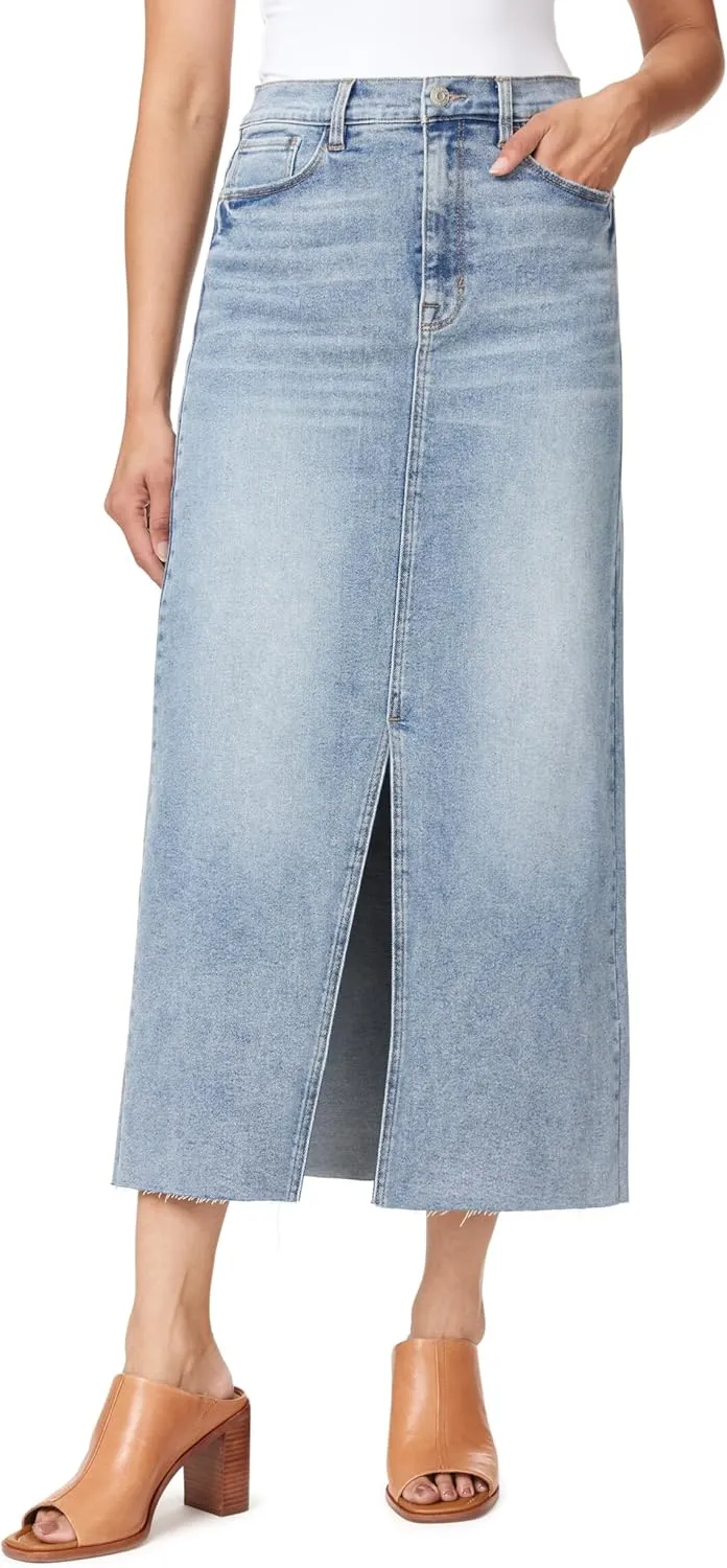 kensie Jeans for Women The High Rise Classic Calf Length Jean Skirt, Sizes 2-14