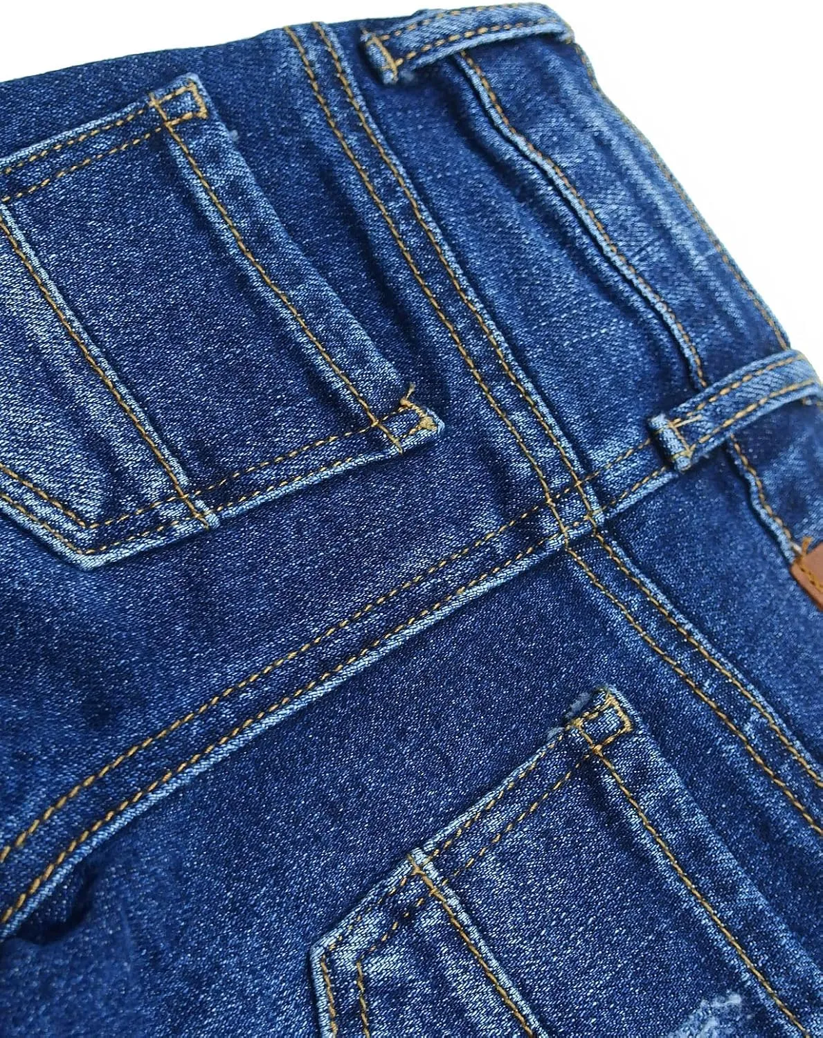 KIDSCOOL SPACE Baby Girl Boy Jeans,Little Kid Elastic Band Inside Ripped Denim Jeans Pants