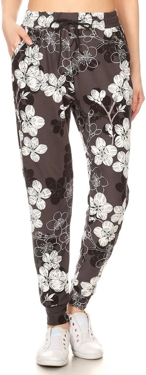 Leggings Depot Premium Women's Joggers Popular Print High Waist Track Pants (S-XL) BAT5