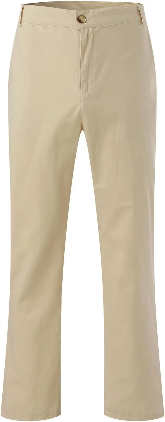 Linen Pants for Men Big and Tall Summer Elastic Waist Drawstring Beach Athletic Pants for Workout, Jogging, Running