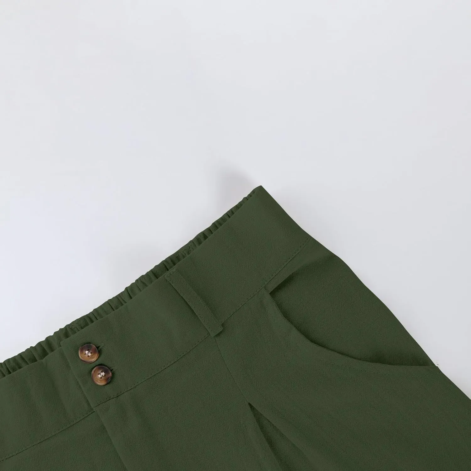 Linen Pants Women Summer Wide Leg Dress Pants Fashion High Waisted Button Palazzo Pant Business Work Pant