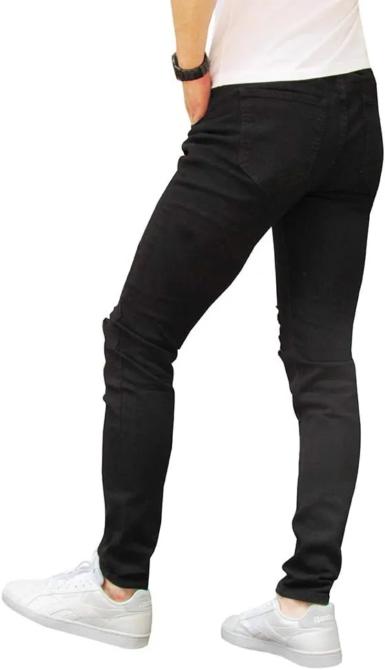 LONGBIDA Men's Ripped Jeans,Slim Fit Distressed Stretch Denim Pants Y2K Cargo Skinny Jeans for Men 2024