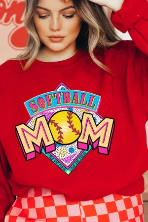 Loud And Proud Softball Mom Heavy-weight Crew Sweatshirt