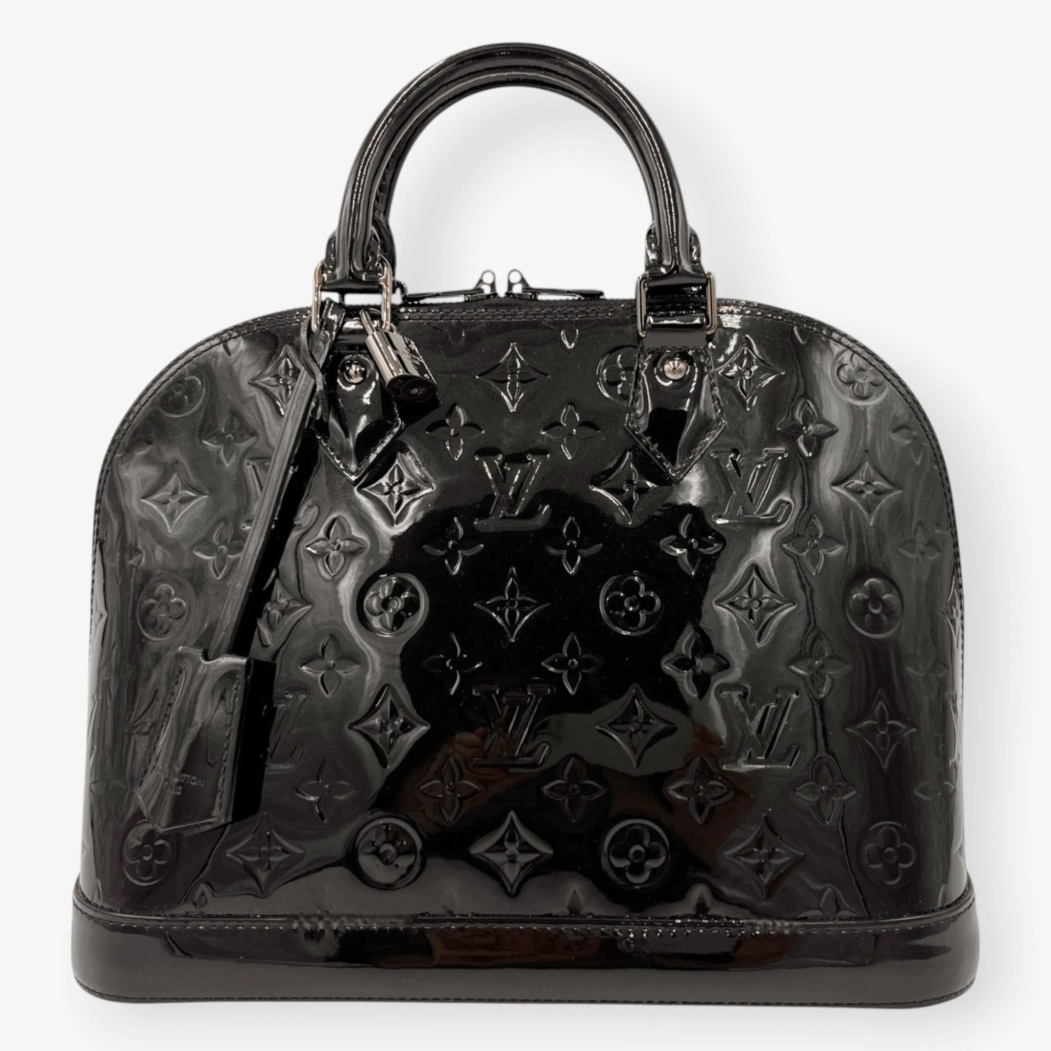 Louis Vuitton Black Patent Leather Alma PM Bag
