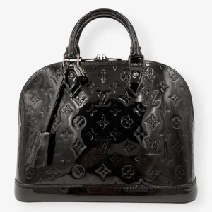 Louis Vuitton Black Patent Leather Alma PM Bag