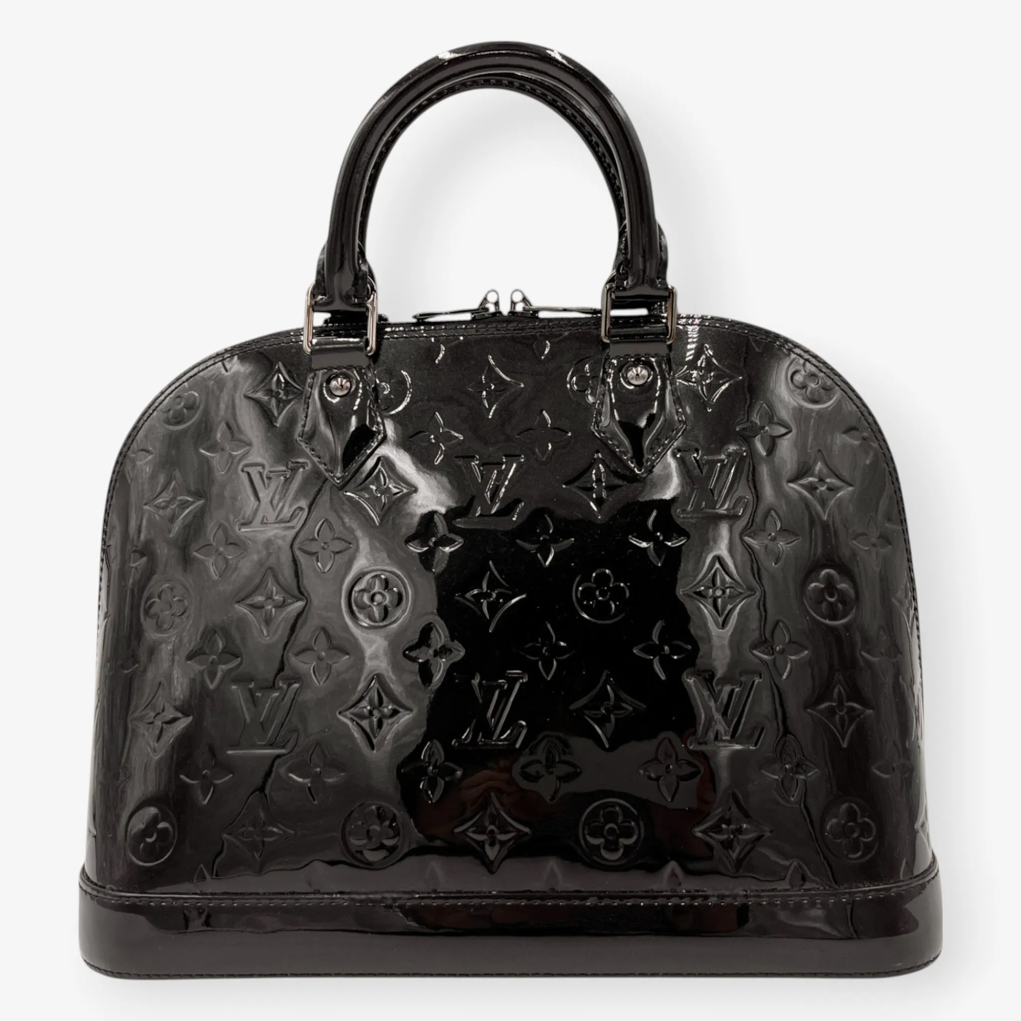 Louis Vuitton Black Patent Leather Alma PM Bag