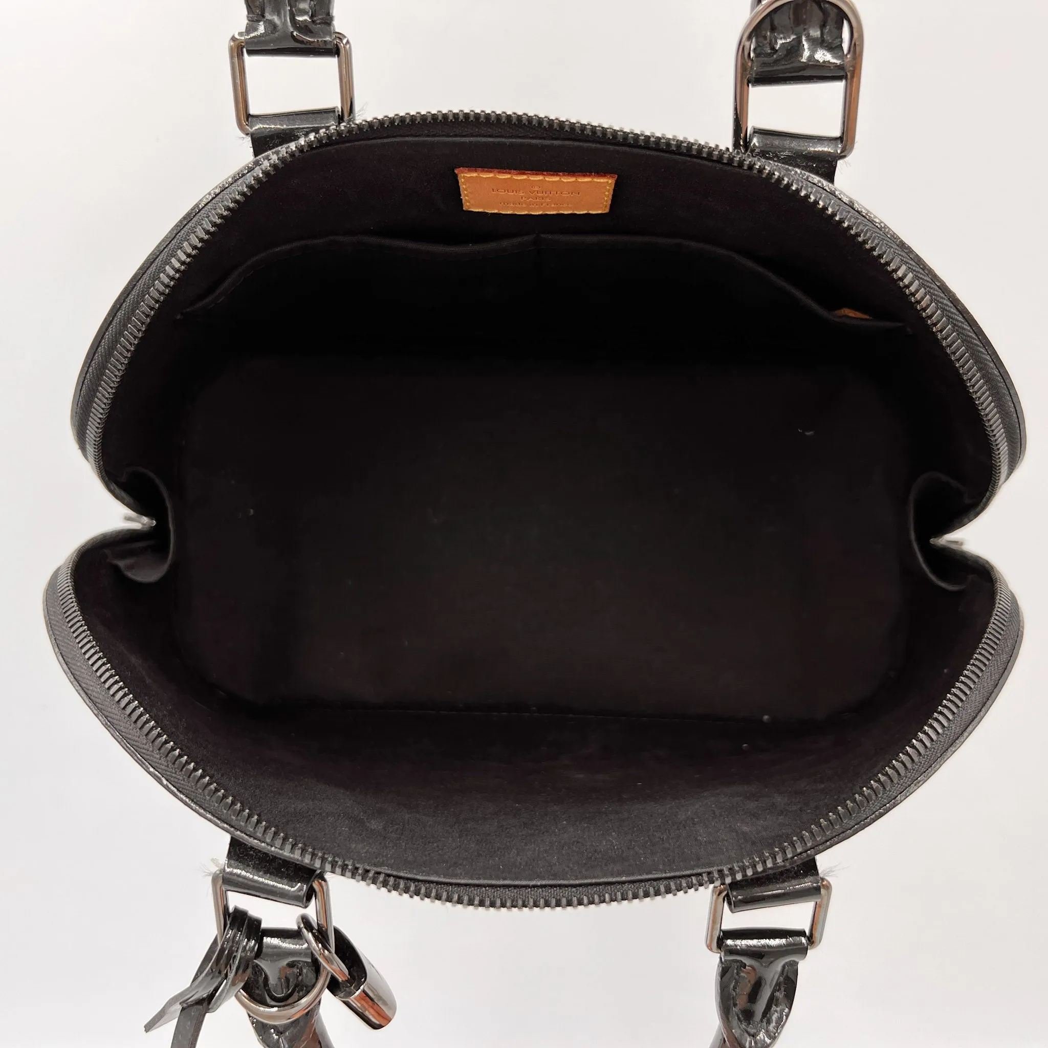 Louis Vuitton Black Patent Leather Alma PM Bag
