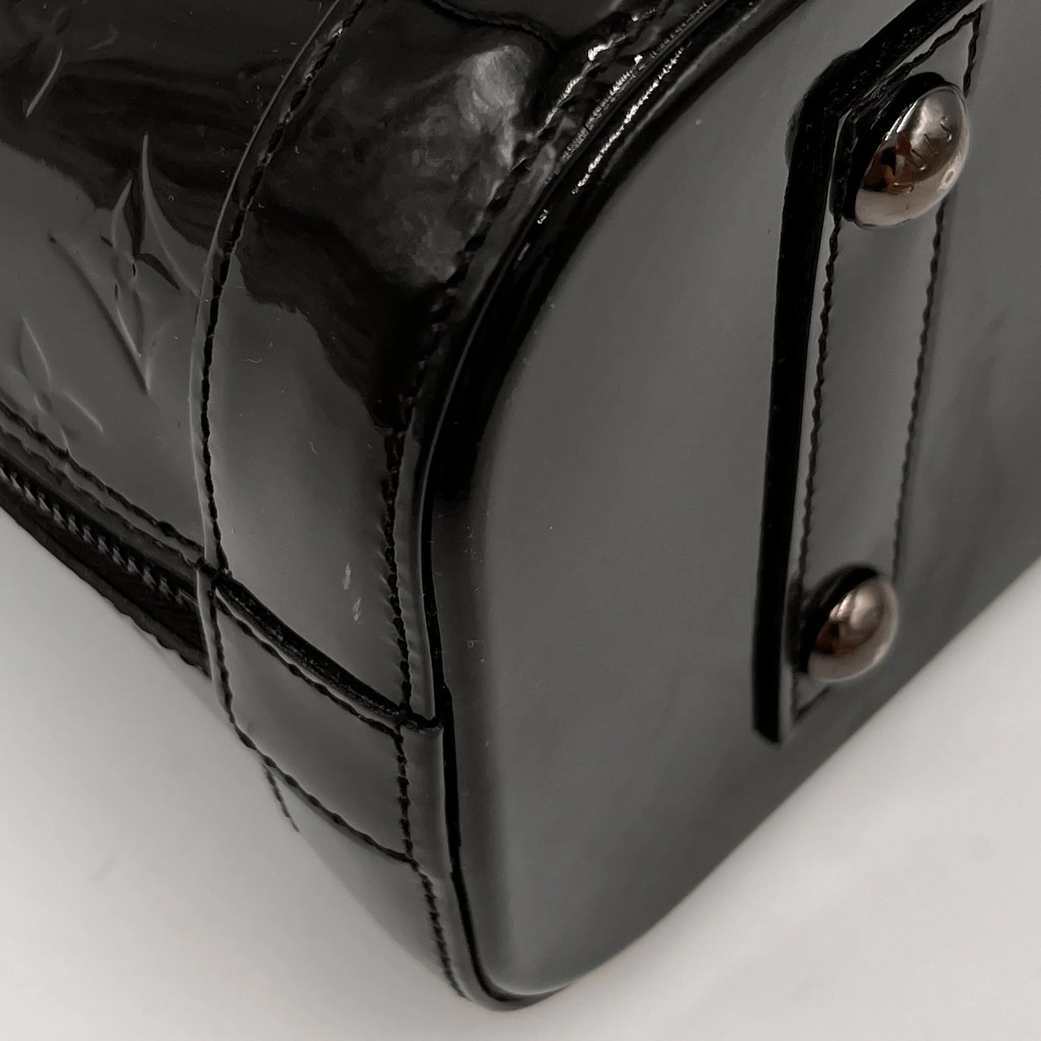 Louis Vuitton Black Patent Leather Alma PM Bag