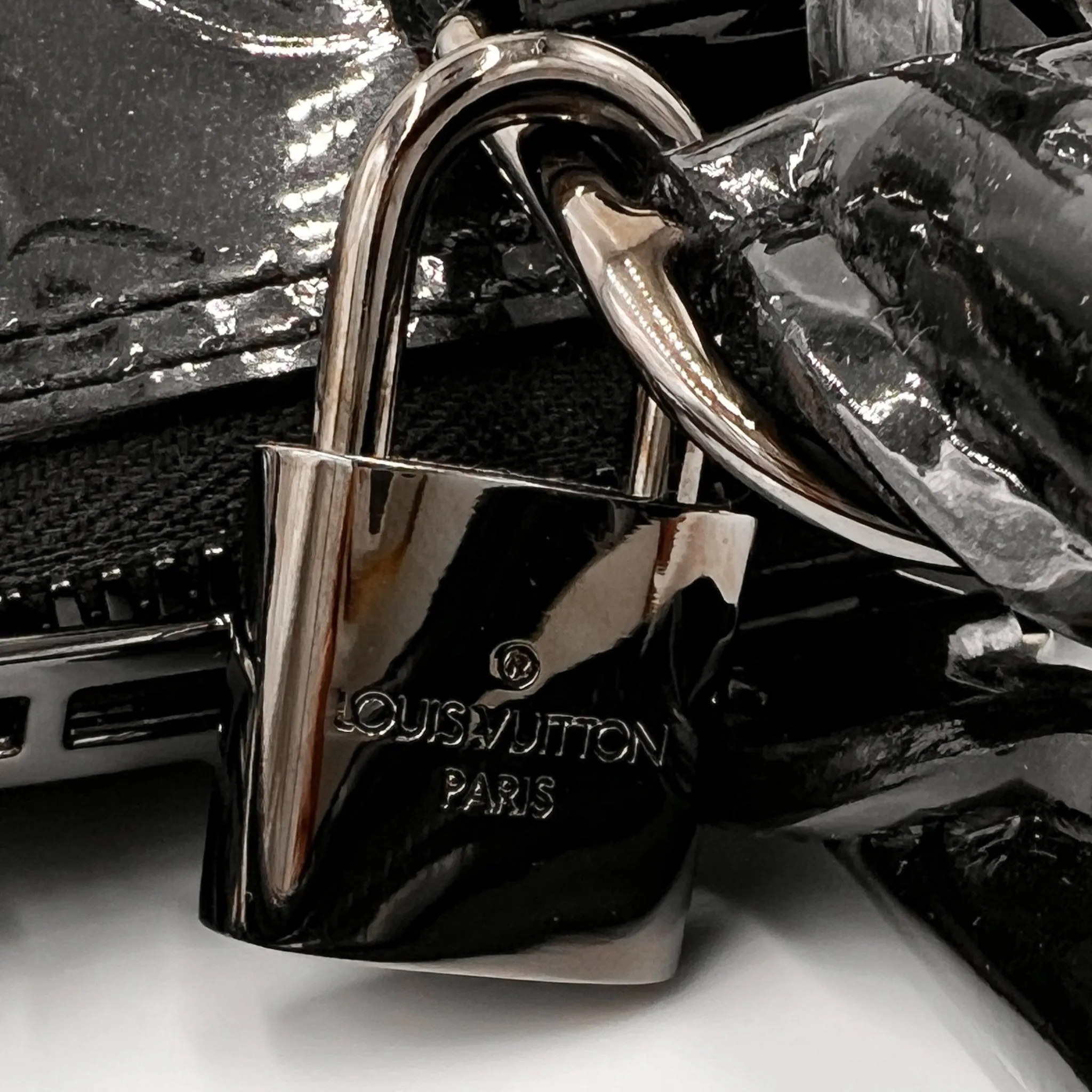 Louis Vuitton Black Patent Leather Alma PM Bag
