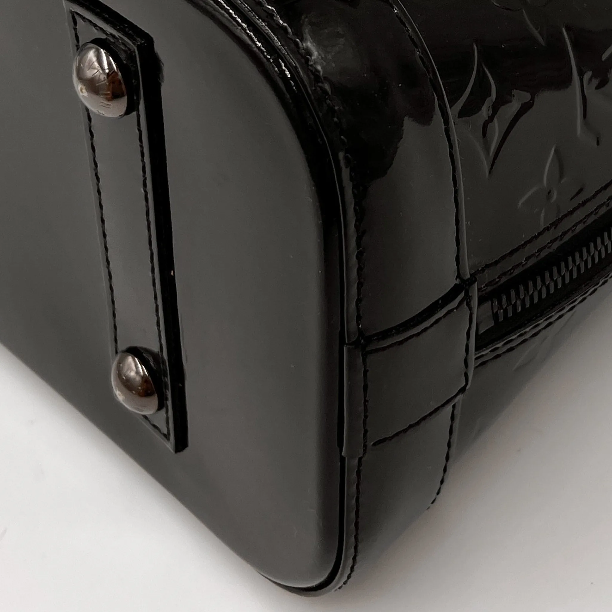 Louis Vuitton Black Patent Leather Alma PM Bag