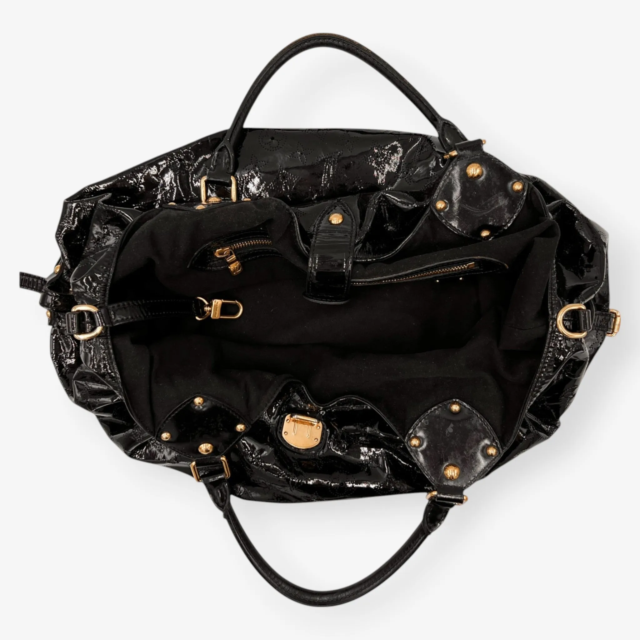 Louis Vuitton Black Patent Leather Mahina Surya Shoulder Bag