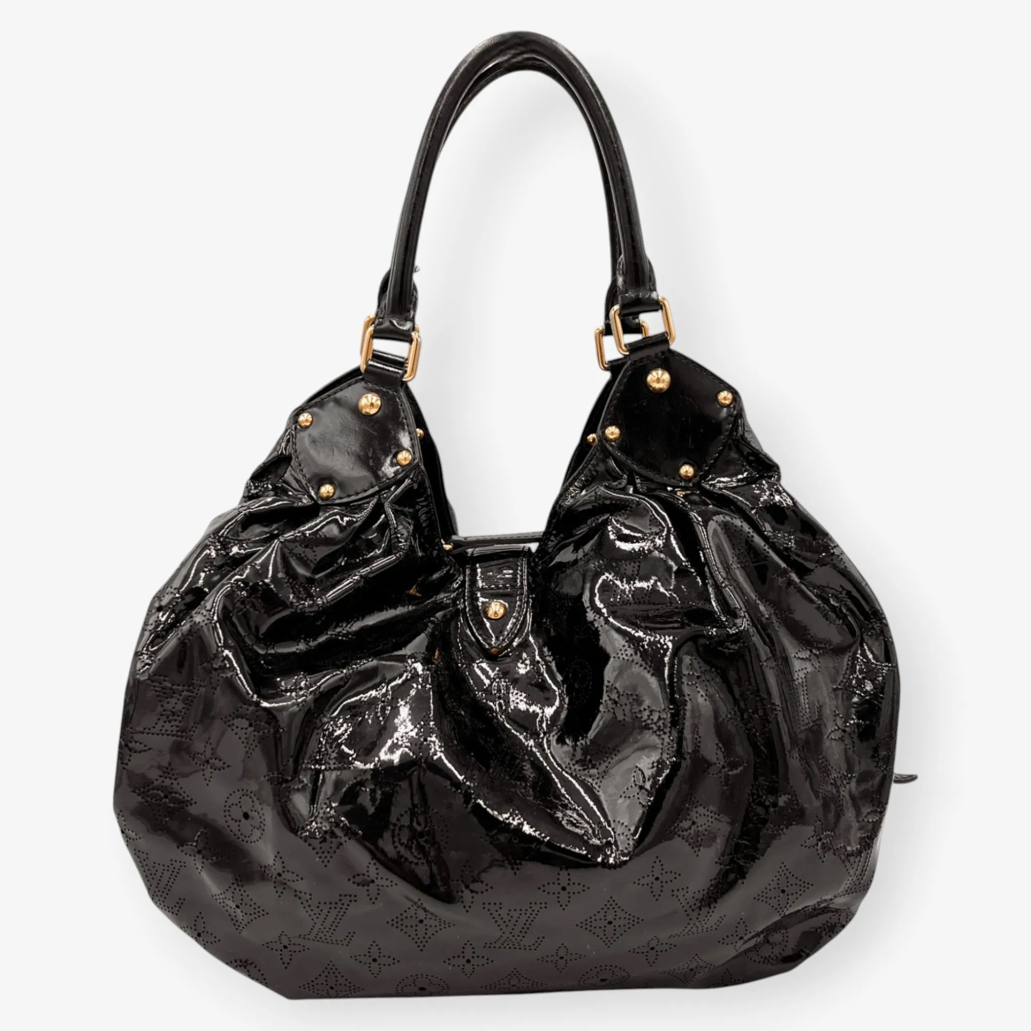 Louis Vuitton Black Patent Leather Mahina Surya Shoulder Bag
