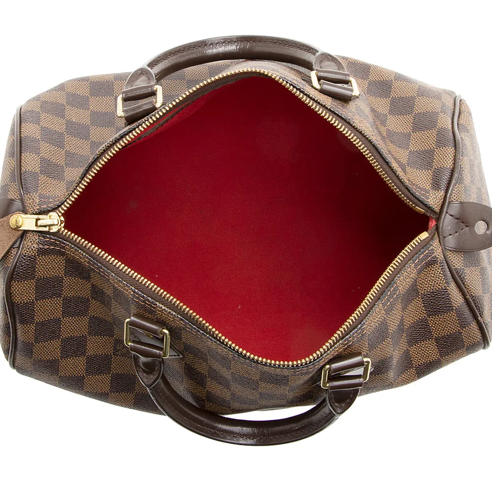 Louis Vuitton Damier Ebene Speedy 30 Satchel (SHF-20222)