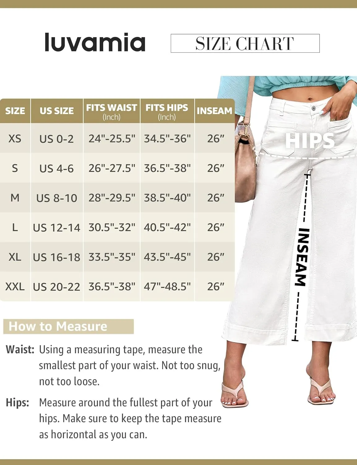 luvamia Wide Leg Jeans for Women Trendy High Waisted Flare Jeans Cropped Denim Pants Stretchy Baggy with Patch Pockets