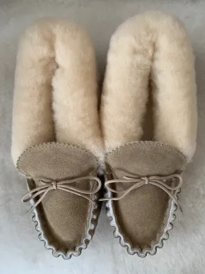 Luxury Sheepskin Lined Moccasin with Sheepskin Collar and Soft sole | Cheryl