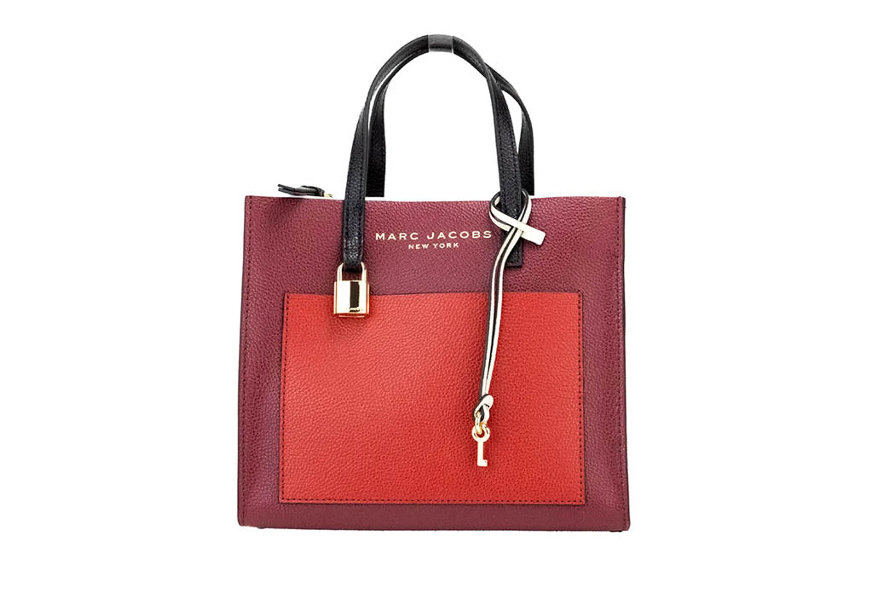 Marc Jacobs Grind Mini Pomegranate Colorblock Leather Tote