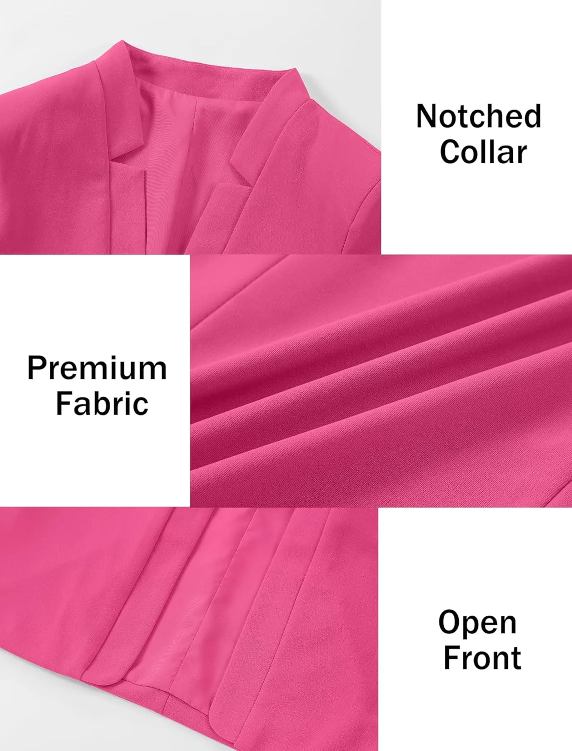 Mebius Girls Blazer Jacket with Inner Pocket Long Sleeve Notched Collar/Lapel Collar Open Front Casual Kids Blazers Suit