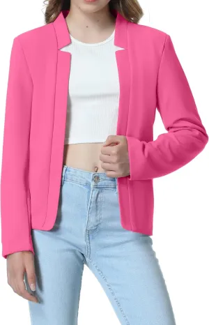 Mebius Girls Blazer Jacket with Inner Pocket Long Sleeve Notched Collar/Lapel Collar Open Front Casual Kids Blazers Suit