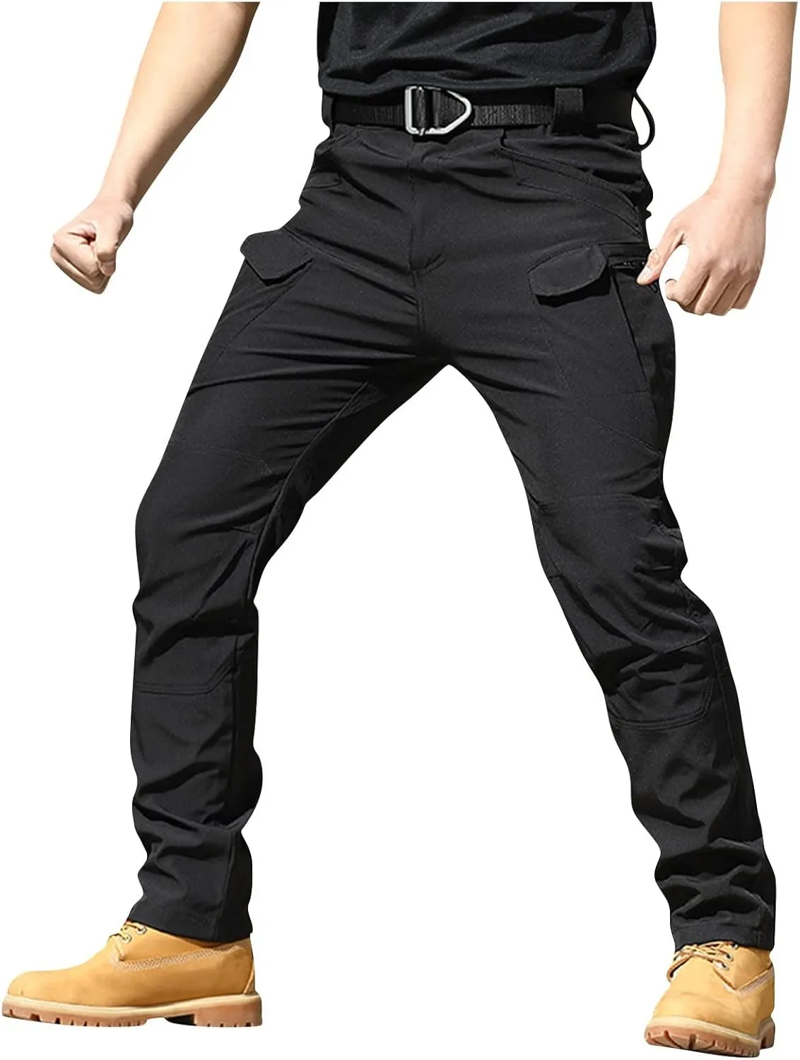 Men Cargo Pants with Pockets Ripstop Stretch Skinny Fit Hiking Pants Stylish Trousers Workout Joggers Baggy Pants