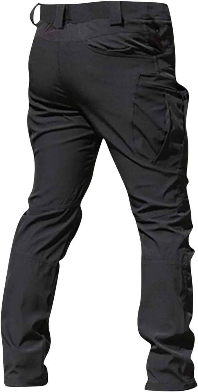 Men Cargo Pants with Pockets Ripstop Stretch Skinny Fit Hiking Pants Stylish Trousers Workout Joggers Baggy Pants