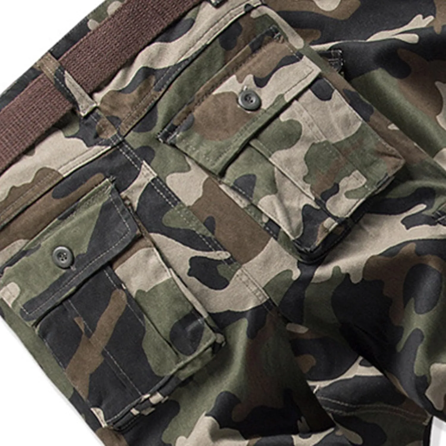 Men's Camo Cargo Pants Trousers Hiking Pants 8 Pocket Plain Comfort Breathable Outdoor Daily Work Pants for Hiking