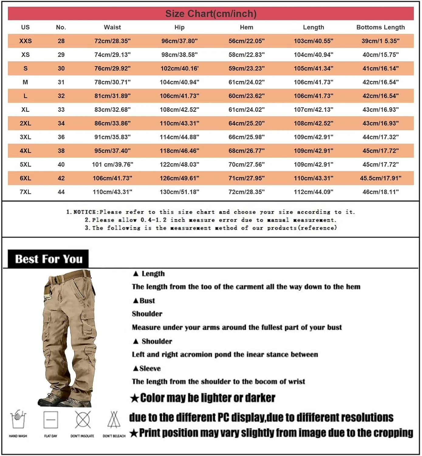 Men's Camo Cargo Pants Trousers Hiking Pants 8 Pocket Plain Comfort Breathable Outdoor Daily Work Pants for Hiking