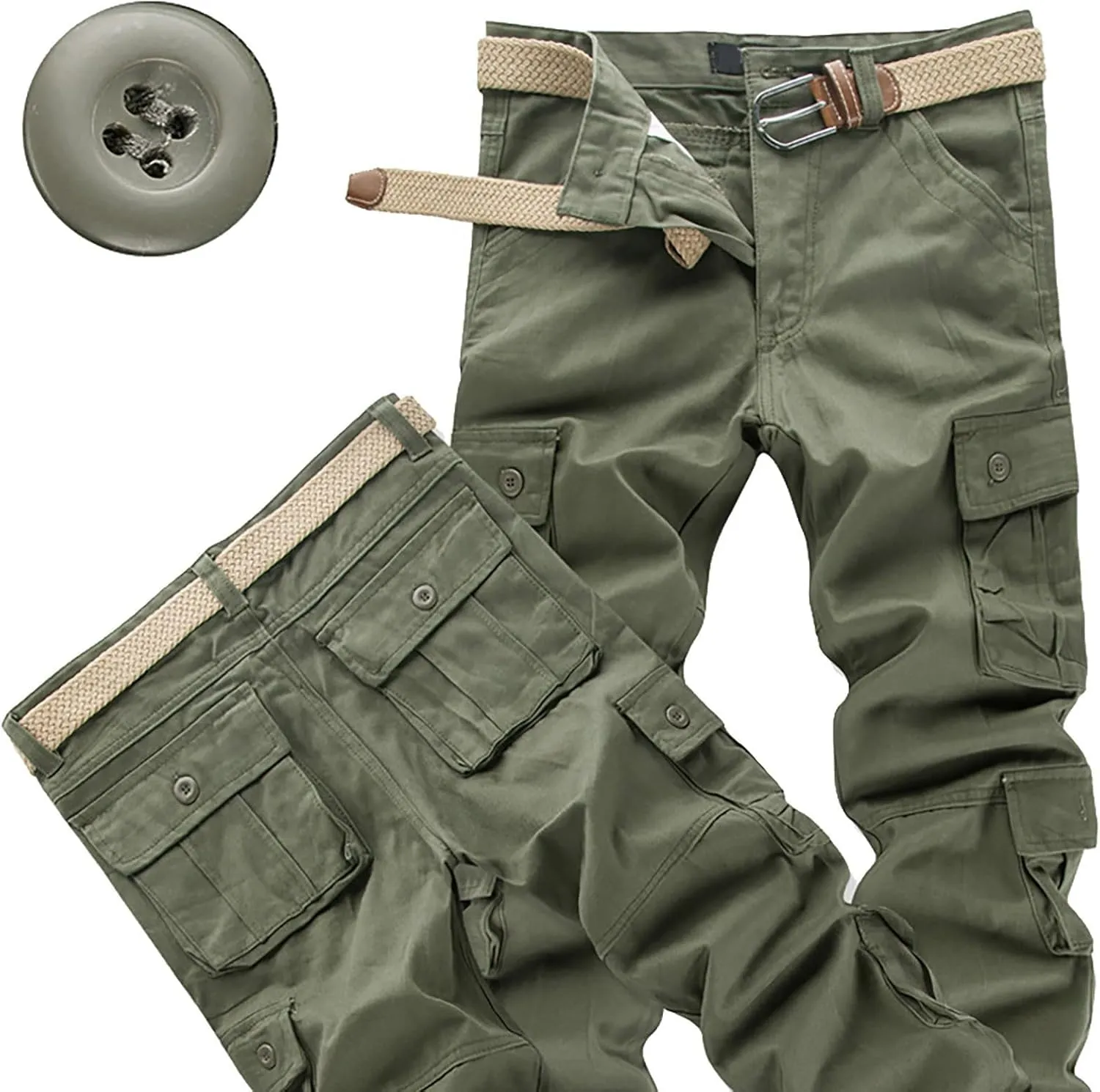 Men's Cargo Jogger Sweatpants Casual Cotton Cargo Pants Gym Sweatpants Trousers Mens Long Outdoor Hiking Work