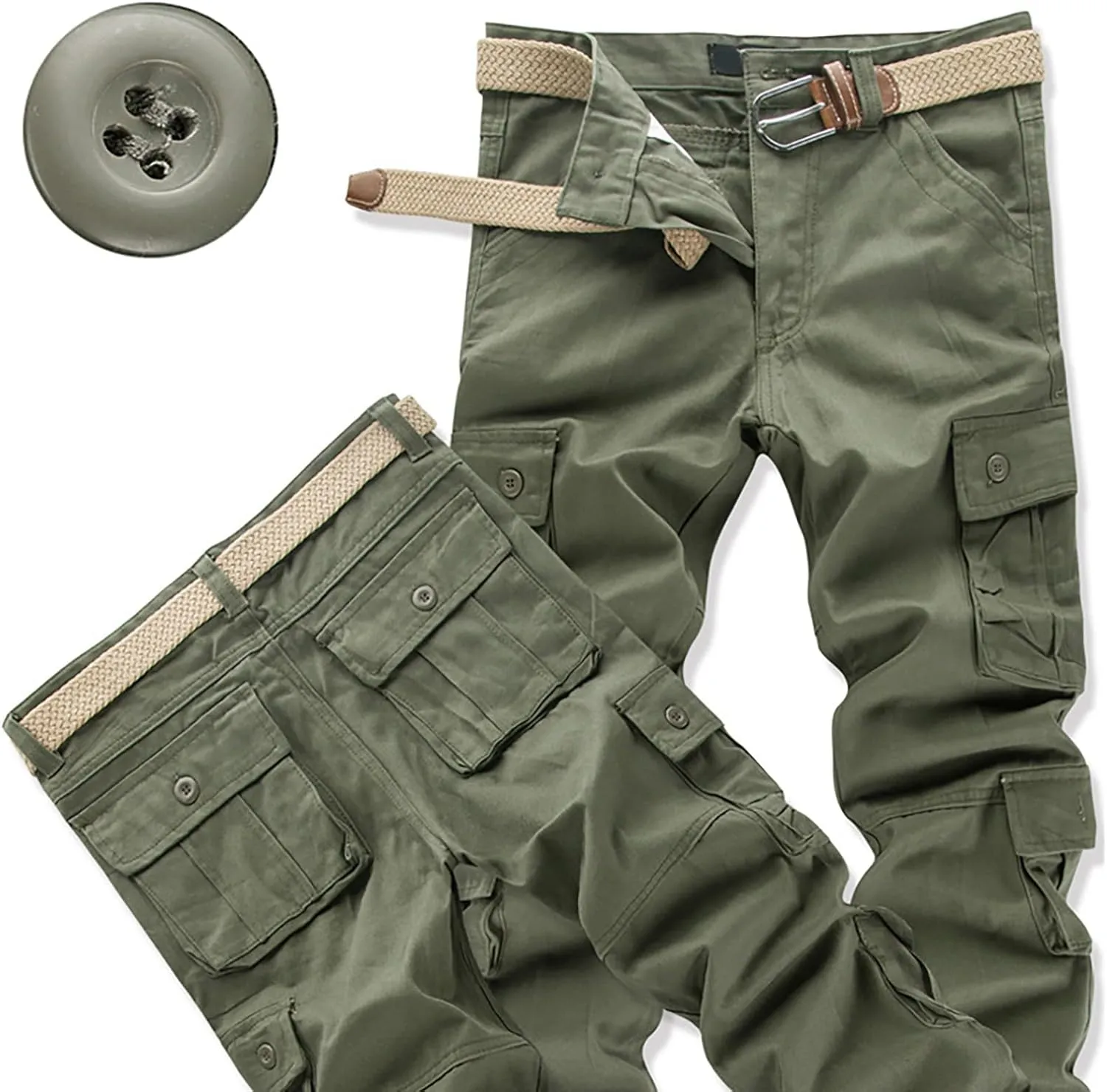 Men's Cargo Jogger Sweatpants Casual Cotton Cargo Pants Gym Sweatpants Trousers Mens Long Outdoor Hiking Work