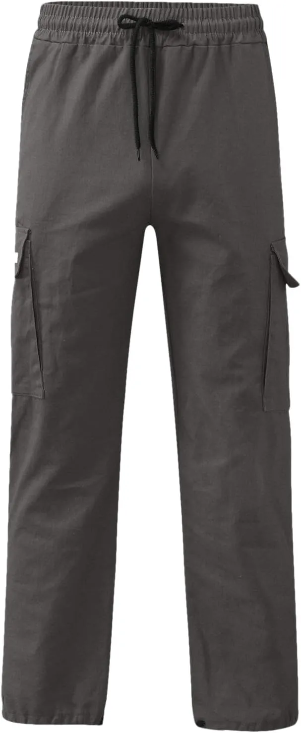 Mens Cargo Pants Casual Joggers Hiking Pants Loose Straight Athletic Workout Sweatpants with Pockets