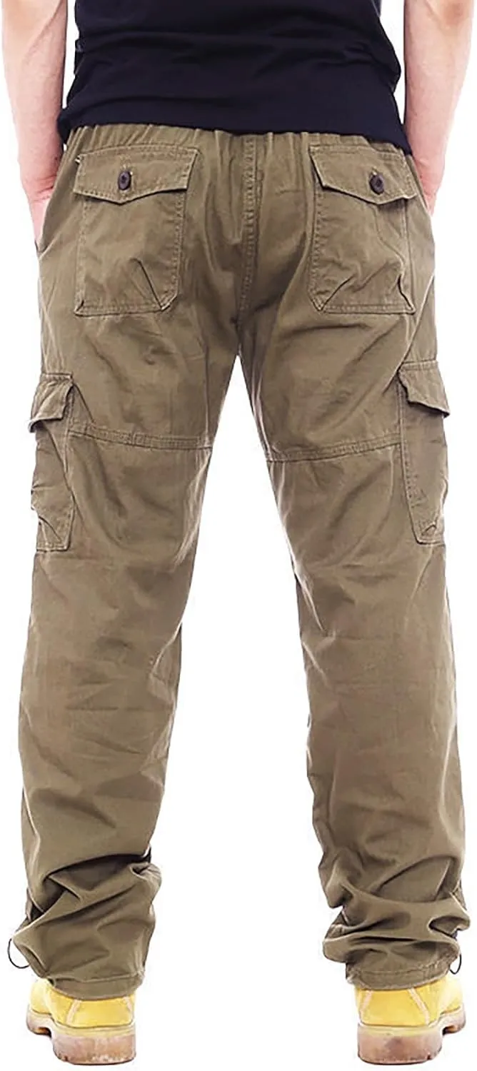 Mens Cargo Pants Slim with Pockets Hiking Pants Big and Tall Stretch Skinny Fit Baggy Sweatpants Travel Pants Workout