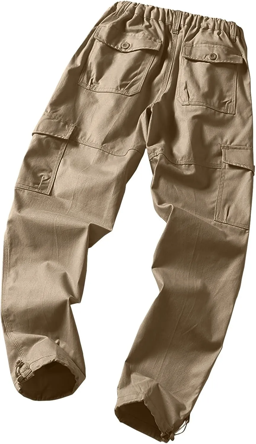 Mens Cargo Pants Slim with Pockets Hiking Pants Big and Tall Stretch Skinny Fit Baggy Sweatpants Travel Pants Workout