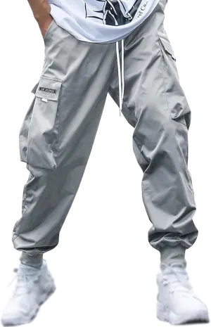 Men's Cargo Pants Solid Color Joggers Lounge Running Workout Gym Track Pants Summer Outdoor Hiking Trousers