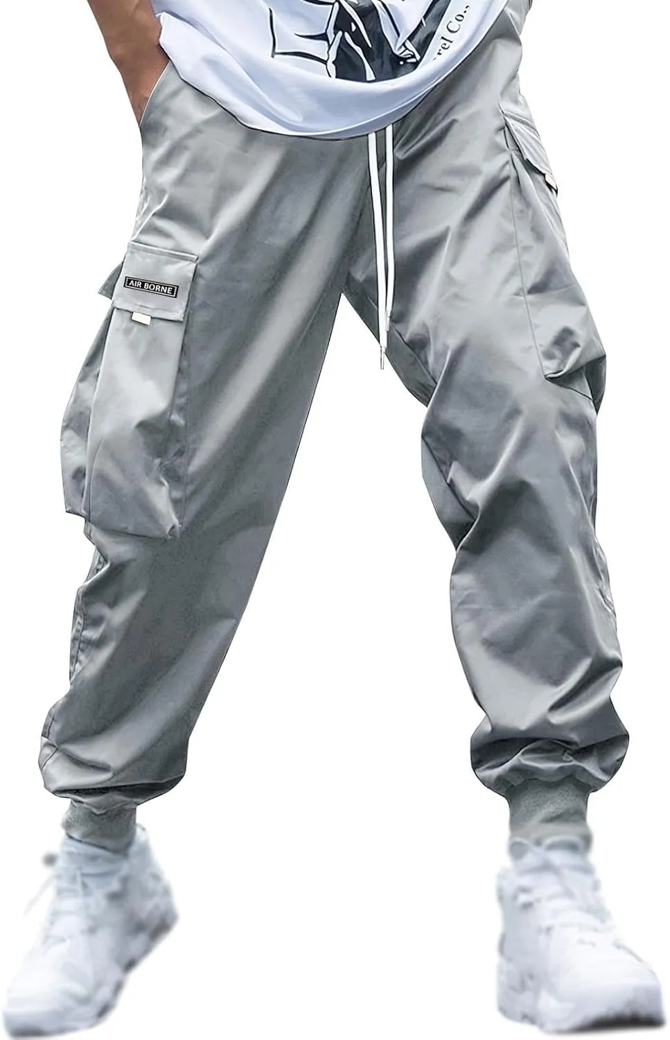 Men's Cargo Pants Solid Color Joggers Lounge Running Workout Gym Track Pants Summer Outdoor Hiking Trousers
