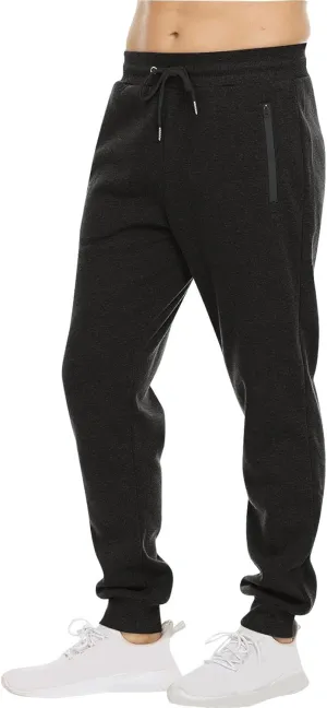 Mens Casual Fleece Drawstring with Zipper Pocket Jogger Sweatpants for Jogging Running Athletic Workout Activities