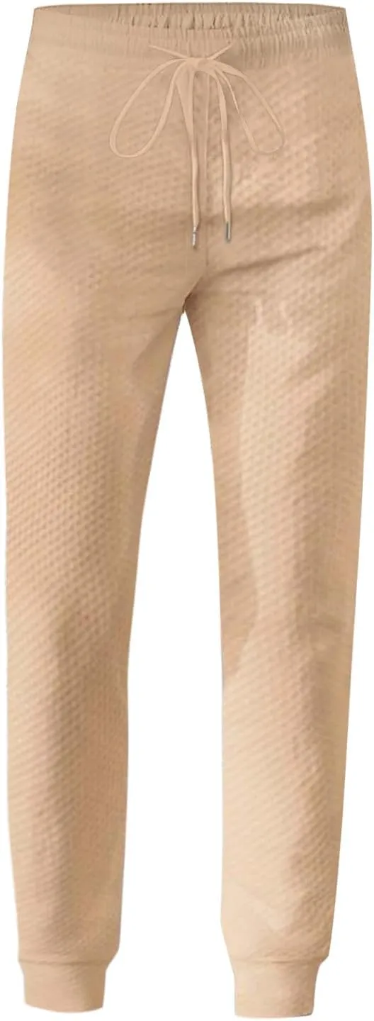 Mens Casual Jpggers Pants Slim Fit 2024 Straight Leg Sweatpants with Pockets Drawstring Waist Home Lounge Trousers