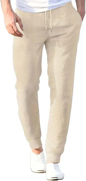 Mens Casual Jpggers Pants Slim Fit 2024 Straight Leg Sweatpants with Pockets Drawstring Waist Home Lounge Trousers