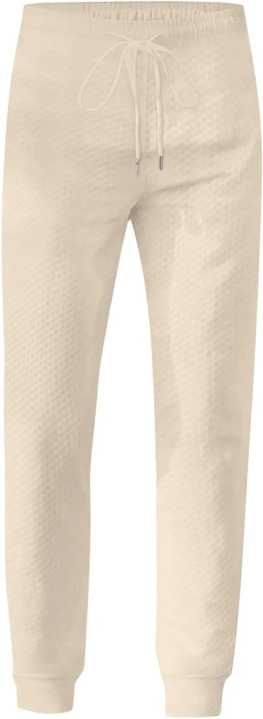 Mens Casual Jpggers Pants Slim Fit 2024 Straight Leg Sweatpants with Pockets Drawstring Waist Home Lounge Trousers