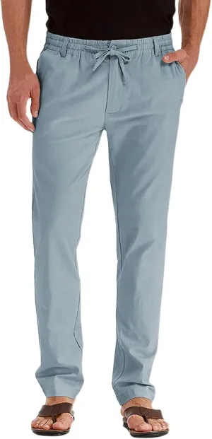 Mens Casual Pants Elastic Waist Drawstring Lounge Pants Lightweight Plus Size Straight Leg Atheltic Sweatpants with Pockets
