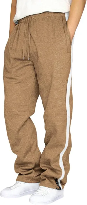 Mens Casual Pants Fashion Sport Cargo Sweatpants Lightweight Workout Athletic Pants Open Bottom Joggers with Pockets