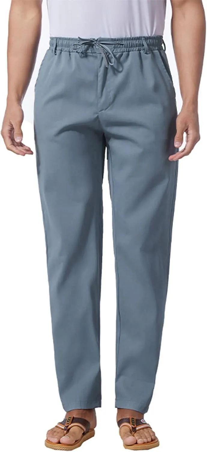 Men's Chino Pants Casual Stretch Waist Tapered Trousers Slim Fit Dress Pants Casual Stretch Twill Pant with Pockets