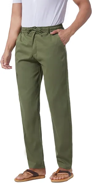 Men's Chino Pants Casual Stretch Waist Tapered Trousers Slim Fit Dress Pants Casual Stretch Twill Pant with Pockets