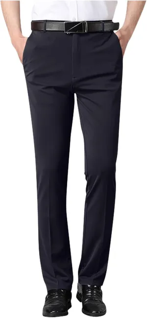 Mens Chinos Pants with Belt Slim Fit Casual Work Pants for Men with Pockets for Office and Daily Wear Slacks