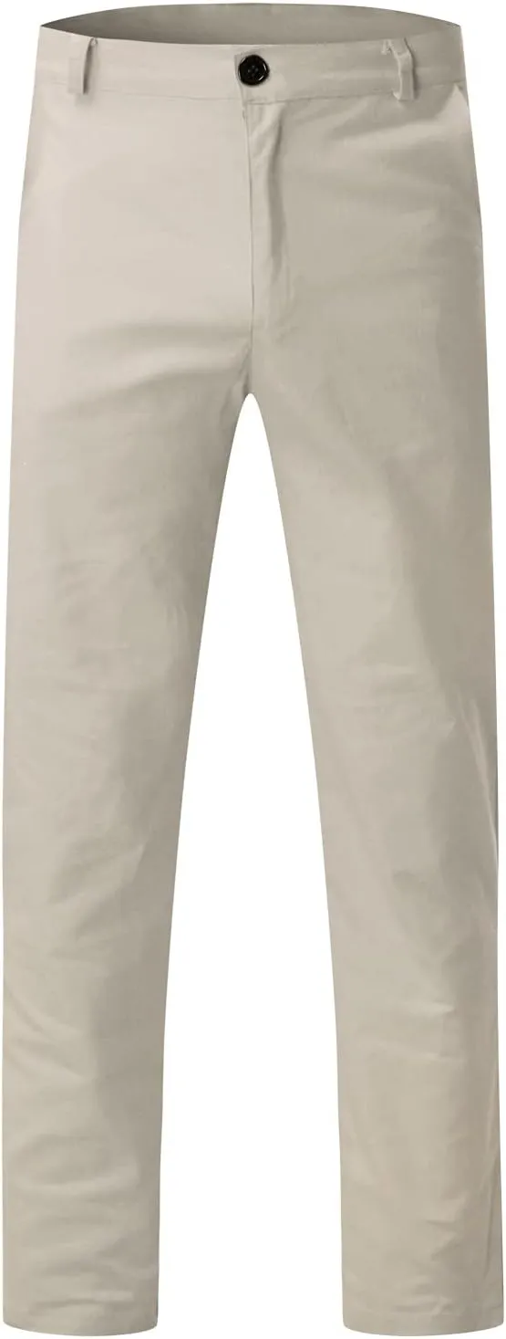 Mens Chinos Slim Fit Pants Flat Front Skinny Straight Leg Dress Pants Stretch Lightweight Comfy Casual Trousers with Pockets